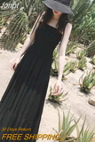 Women Sleeveless Holiday Beach Sexy Solid Bandage Summer All-match Ulzzang Streetwear Elegant Classy Fashion Vestidos