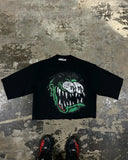 Gothic Trendy Brand T-Shirt Women Y2k American Harajuku Retro Street Devil Letter Print Oversized Couple Top-Outfit