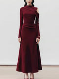 Fongt Spring New Long Dress Dress Woman 2025 Simplicity Elegance Flavender High-Fundress Dress