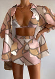 Fongt Fashion Casual Print Three-Piece Women's Clothing