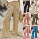Fongt New Spring Women's Casual Cotton Lint Comfortable Mid-Rise Trousers Women