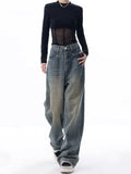 Vintage Dark Wash High Waist Boyfriend Jeans-Outfit