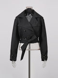 Fongt Temperament Long-Sleeved Solid Color Waist Thin Coat 2025 New High-End Fashion Wind Coat Woman