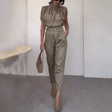 Fongt 2023 Summer New Personality Shoulder System Shows A Thin Waist Belt Decorative Pants Suit-Outfit