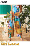 Women Casual Floral Print Strappy Dungarees Vintage Cotton Linen Loose Party Long Harem Overalls Rompers
