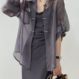 Fongt Year's Popular New Chinese Style Buckle National Style Shirt Women 2025 New Summer Thin Outside The Sunscreen Cardigan Top