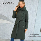 Winter Down Jacket Women Warm Long Classic zipper Lacing Design Pocket Hooded Slim Parkas Female Coat