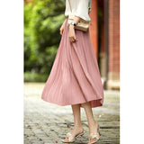 Fongt New 细细细细细 Art 褶皱 Fairy Hundred Folded Skirt Silk Slippery Pendant Half Body Skirt