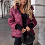 Fongt And Winter New Fashion Trend Lattice Loose Hooded Cotton Jacket