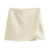 New Solid Color Fashion Style Short Style Four-Sided Bouncy Skirt Pants-Outfit