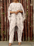 Fashion Women Urban Tracksuit Two Piece Sets Summer Asymmetrical Blouse Suits Loose Casual Printed Pant Sets