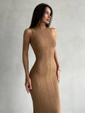 Fongt High-Neckless Tight Dress 2024 Spring And Summer New Elegant French