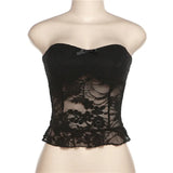 Fongt Spring Fashion Trend Women's New Shoulder Repair Exposed Umbilly Lace With A Small Vest