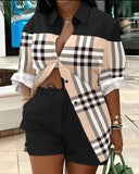 New Women's Wear Fashion Printing Temperament Commuter Two-Piece Set-Outfit