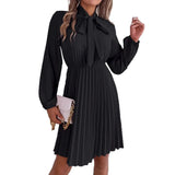 Wind Shooting 2025 Spring And Summer Temperament Tice With Long Sleeves Of A Hundred Folded Skirts Women's