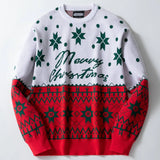 Fongt Men's Autumn/Winter Christmas Knitted Christmas Jackcase Christmas T-Shirts With Loose Hooded Sweater