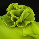 Fongt New Summer Three-Dimensional Flower Dress Party Banquet Sleeveless High Waist Dress Dress