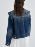 Women Spring Autumn Denim Jackets Basic Coats New Fashion Female Long Sleeve Solid Casual Outerwear Lapel