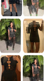 Sexy Zebra Print Cut Out Mesh Transparent Women Mini Dress for Beach Holiday Night Club Goth Party Bodycon Pencil Shorts