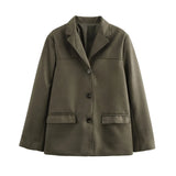 Fongt Women's ZA Autumn And Winter New Street Fashion Single-Dbutton Blazer