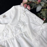Style Sweets Lolita Blouse Women Kawaii Lace Peter Pan Collar JK Shirts Girls Chic Long Lantern Sleeve Black White Blouses-Outfit