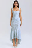 Fongt Summer Hot New Sexy Fashion Word Thoracic Fish Bone Pack Hip Fish Tail Dress Girl