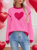 Fongt Autumn And Winter Hot Sweater Women Hit The Color Love Peach Collar Knitted Jersey Valentine's Day