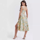 Fongt Women's Clothing 2026 Spring And Summer Temperament Thin Slings Sexy Open Broken Flower Dress