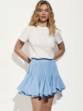 Fongt Up Wooden Ear Skirt 2025 Summer New Y2K Street Trend Splicing Mini Folded Skirt