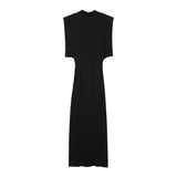 Fongt Winter Women's Temperament Thin With Cushioned Shoulder Knit Dress