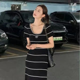 Fongt New Small Fragrant Wind Hit The Striped Sling Dress Female Summer Slimming Temperament Casual Dress