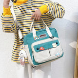 Small Cute Rabbit Backpack Female Student College Schoolbag Girls Badge Book Backpack Kawaii Ladies Fashion Shoulder