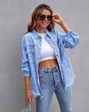 Fongt New Long-Haired Burrowed Denim Jacket Women Autumn Winter Long Sleeve Casual Collar Top