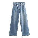 Fongt Women's INS Burst Fashion Double Trousers High-Rise Jeans