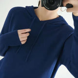 Candy Colors Hooded Sweaters Women's Casual Loose Green Solid Knitted Jumper Oversized Bottoming Pullover Blue Knitwear