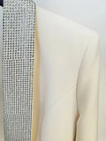 QUALITY 2023 Newest Fashion Designer Jacket Women's Stylish Backless Diamonds Beaded Shawl Collar Long