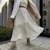Fongt Spring And Autumn New 100 Folded Wrinkles Skirt Hot Soft Half Dress In Wind