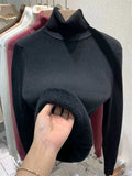 Winter Sweater Women Elegant Thicken Velvet Lined Warm Sueter Knitted Pullover Slim Tops Jersey Knitwear Jumper