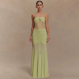 Fongt Summer New Sleeveless Braid Dress Sexy Boobs Folded Empty Bodydress Dress Woman