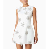 New Dress In Spring 2025 Femininity Commuting Fashion Round Collared Flower Vest Sleeveless