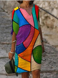 Elegant Floral Print Dress 703-0-Outfit