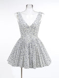 New High-End Women's Sexy Deep V Broken Floral Dress High-End Temperament Shoulder Strap Dress Dress Dress