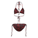 Fongt 2025 Summer New Women's Clothing Jennie The Same Sexy Hottie Hanging Neck Bikini Set