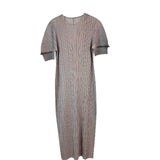 Fongt Folds 2025 New High-Grade Solid-Colored Round Collar Folded Dress Loose Fashion Comfortable Casual Dress