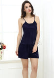 Natural silk off shoulder women sleepwear night