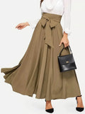 Fongt Spring And Summer Half-Dress Woman High Waist Thin Front With A Word Long Skirt