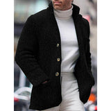 Fongt And Winter New Men's Knit Cardigan Stand Collar Long Sleeve Single Breasted Pocket Cardigan Casual Men's