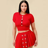 Fongt Knitted Round Women's Summer Thin Short Design Sense Of The New Pure Desire