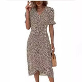 Fongt Large Number Of New 2025 Summer Hot Sales Geometric Collage Bubble Sleeve Irregular Pendulum Dress
