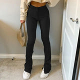 Color High-waist Slim Fit Fashion Lady Elastic